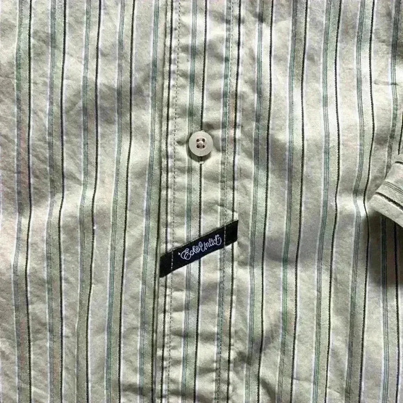 Ecko Unltd Shirt Mens XL Extra Large Tan Green Brown Long Sleeve Button Cotton - Picture 2 of 3